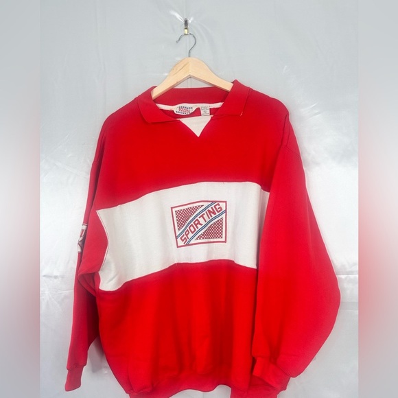 VTG NWT Special Events Red and White Men's Sweater Size 22/42 - Picture 1 of 11